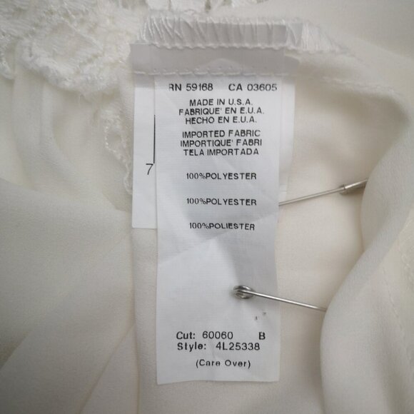 Karen Kane Cream Ladies Size Medium Made in USA Loose Fit Blouse with Lace - Picture 5 of 9